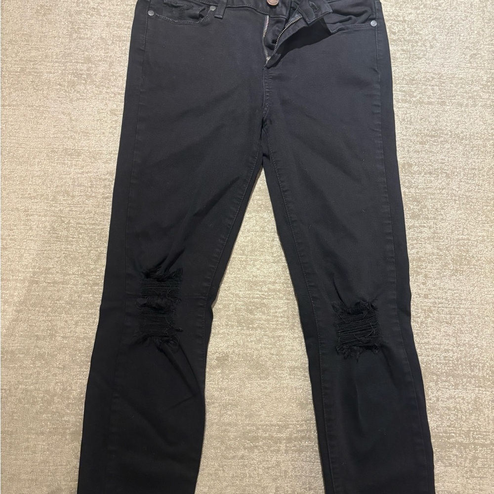 Paige Women's Black Distressed Jeans